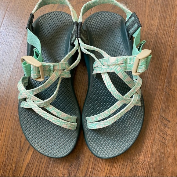 Chaco ZX1 Classic Outdoor Sport Hiking Sandals Pep PineGreen Strap SZ 6 - Picture 8 of 10